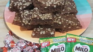 Milo Brownies with Cashew Nuts and Flat Tops Chocolate [upl. by Brinn]