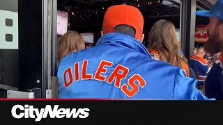 Oilers fans in Calgary celebrate game 6 win [upl. by Nicholas]