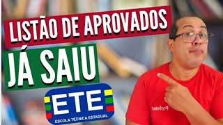 ETE PE JA SAIU LISTAO DE APROVADOS [upl. by Aitetel242]