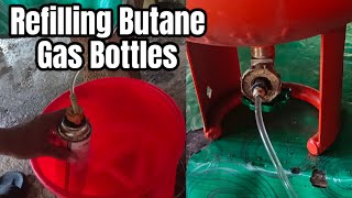 How to refill butane gas bottles  refilling gas canisters  refilling empty butane gas bottles [upl. by Leonid]