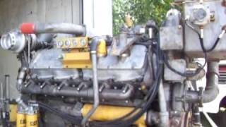 Caterpillar 3412DITA engine start up and run after overhaul [upl. by Acacia]