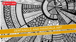 Zentangle artMandala art Doddle art Tutorial by Aleena Nawaz [upl. by Avie]