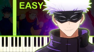 JUJUTSU KAISEN OP 1 THEME  EASY Piano Tutorial [upl. by Akienahs]