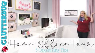 Home Office Tour  5 Organizing Tips [upl. by Gombosi262]