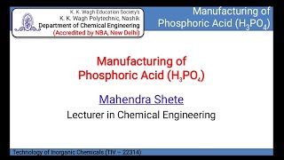 Manufacturing of Phosphoric Acid [upl. by Beach]