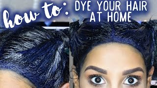 How To Dye Your Hair At Home BLUE BLACK [upl. by Gillett997]