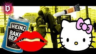 Frauen anbaggern mit Hello Kitty Dosenbohnen und Kleber WTF [upl. by Yrrum674]