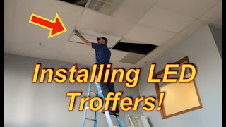 Installing New Adjustable LED Troffers [upl. by Retsbew]