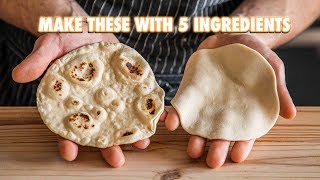 5 Ingredient Homemade Flour Tortillas [upl. by Sremlahc466]