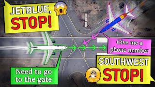 NEAR DISASTER  Takeoff and Taxiing Planes Almost Crash at WashingtonReagan DCA [upl. by Adnahsal]