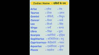 Zodiac Name meaning speak English spoken English English grammar English to Hindi translation [upl. by Micheal]