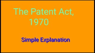 Use of inventions by Central Govt Sec 99103Patent Act 1970 [upl. by Papke177]