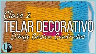 Telar Decorativo Dibujo Básico CUADRADO paso a paso Tapicería Mural Weaving Lana Wolle [upl. by Ellered]