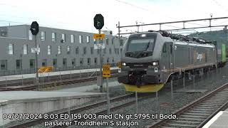 04072024  Trondheim S togtrafikk trainspotting cargonet br159 eurodual trondheim [upl. by Flieger]