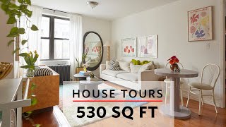 House Tours Brooklyn Roommates In A Colorful 530 SQ FT Apartment [upl. by Pogue]