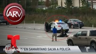 Samaritano salvó a un policía en la Florida  Al Rojo Vivo  Telemundo [upl. by Davida]