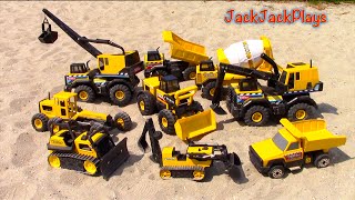 Playing with Diggers Outside Toy Construction Trucks for Kids  JackJackPlays [upl. by Dyana604]