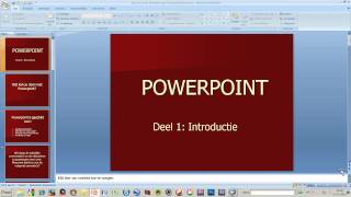 Cursus Powerpoint deel 1 introduktie [upl. by Suolkcin]