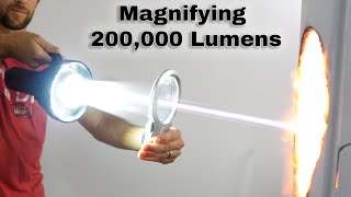 Magnifying The Worlds Brightest Flashlight 200000 Lumens [upl. by Watters552]