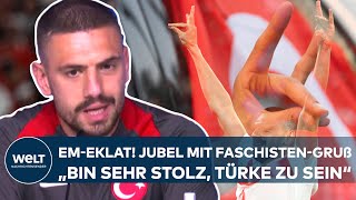 EM 2024 Skandal in Leipzig quotSehr stolz Türke zu seinquot Demiral feiert mit rechtsextremem Wolfsgruß [upl. by Vetter]