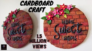 How to make wall hanging using cardboard  HOME SWEET HOME  DIY Cardboard Craft  DIY Wall Hanging [upl. by Rennug]