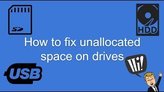 Quick fix to unallocated space on USB  SD card  Hard drive Windows [upl. by Eelibuj673]