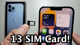 iPhone 13 13 Pro How to Insert SIM Card [upl. by Madai]