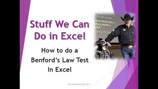 Using Excel to Perform a Benfords Law Test [upl. by Brozak297]