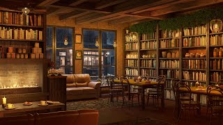 Coffee Shop Bookstore Ambience with Relaxing Piano Jazz Music and Rain Sounds [upl. by Abbi513]