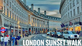 England Central London Sunset Walk  Relaxing Walking tour in West End London 4K HDR [upl. by Jilleen]