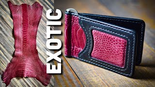 How To Make A Handmade Wallet Using EXOTIC LEATHER  Leather Craft Tutorial [upl. by Ryan]