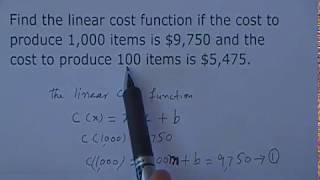 Linear Cost Function [upl. by Anitroc]