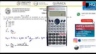 EXAMEN 2021  EJERCICIO 01  QUIMICA PARA INGRESO A MEDICINA UNCUYO [upl. by Eninaej]