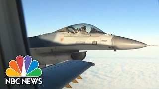 Fighter Jets Escort NATO Chief  NBC News [upl. by Airetal579]