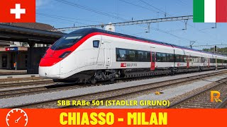 Cab Ride Chiasso  Como  Milan SwitzerlandItaly train drivers view in 4K [upl. by Duhl698]