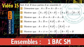 Ensembles — Exercice— Généralités sur les ensembles — 1 BAC SM [upl. by Attenoj722]