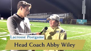 Womens Lacrosse Postgame vs Lander Head Coach Abby Wiley  292023 [upl. by Allistir271]