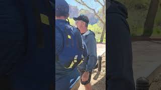 Crazy Long Line for the Shuttle Bus at Zion National Park during Spring Break [upl. by Lorak]