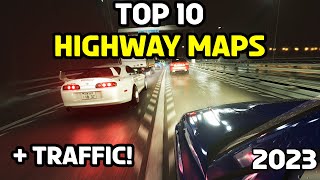 TOP 10 Highway Maps with TRAFFIC for Assetto Corsa 2024 [upl. by Ahsiken]