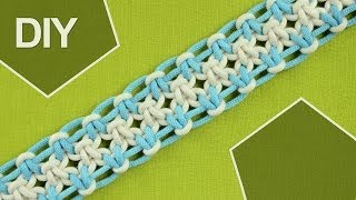 Square knot variations with eight strings  DIY Tutorial [upl. by Ed]