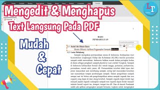 Cara Mengedit dan Menghapus Teks Langsung di PDF Dengan Mudah amp Cepat [upl. by Dnalrah146]