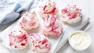 Pink Marble Meringues Recipe [upl. by Rosalba]