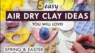 EASY AIR DRY CLAY IDEAS  cool things to make out of clay 🐥 SPRING amp EASTER 🌸 2024 [upl. by Attikin681]