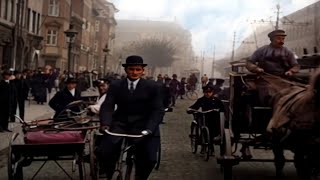 A Day in Copenhagen 1920s in color VFX60fps Remastered wsound design added [upl. by Catherine319]