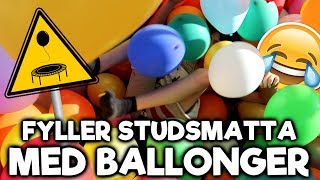 Fyller Studsmatta Med Ballonger  Landar man mjukare [upl. by Aicelf709]