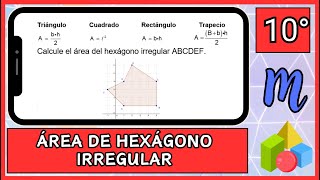 Calculando el área de un hexágono irregular dividiendo el polígono en figuras más simples [upl. by Adalai]