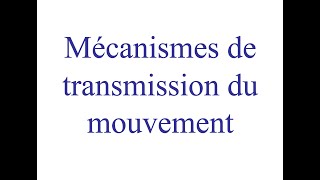 Sciences pour les amis de secondaire 4  Mécanismes de transmission du mouvement [upl. by Bloxberg5]