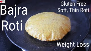 Bajra Roti  Tips To Make Soft amp Thin Masala Bajra Roti Recipe  Gluten Free Roti  Skinny Recipes [upl. by Leachim]