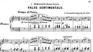 Tchaikovsky  Valse Sentimentale  Violin and Piano  Score [upl. by Alusru]