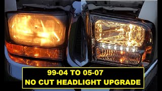 NO CUT 0507 headlight Upgrade for 9904 Ford F250 350 SpecD Tuning Headlight 2LHF250991PCGRS [upl. by Nuahs132]